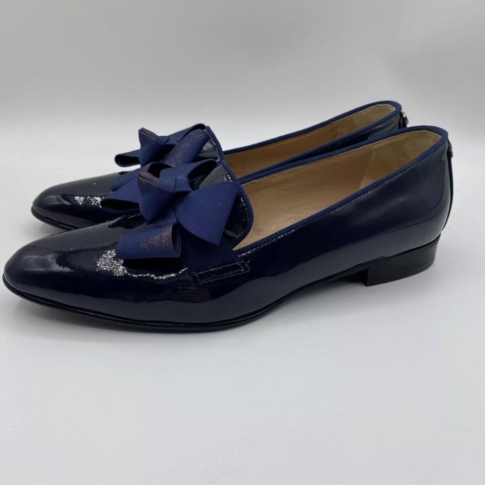 Russell and Bromley Women’s Navy Blue Patent Leather Shoes Size 39.6 US 8.5 (26)